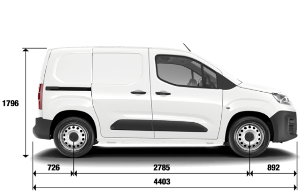 Fiat Doblò Van dimensioni a noleggio lungo termine